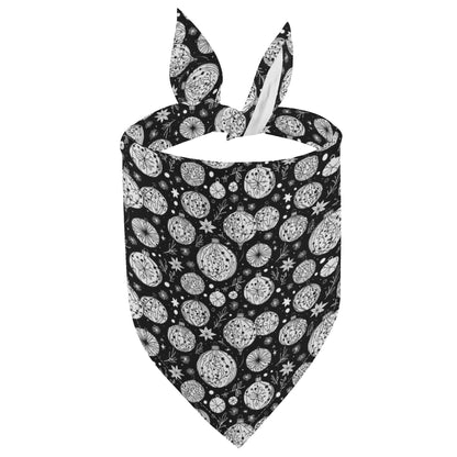 Black and White Ornament Animal Scarf Pet Adjustable Bandanas for Dogs Cats - DeRose Seasonal