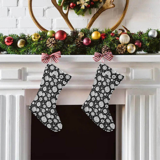 Black and White Ornament Christmas Santa Stockings - BUY ONE GET ONE FREE -BOGO - DeRose Seasonal