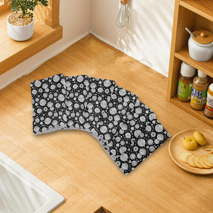 Black and White Ornament Hand Towels (6 Pcs) - DeRose Seasonal