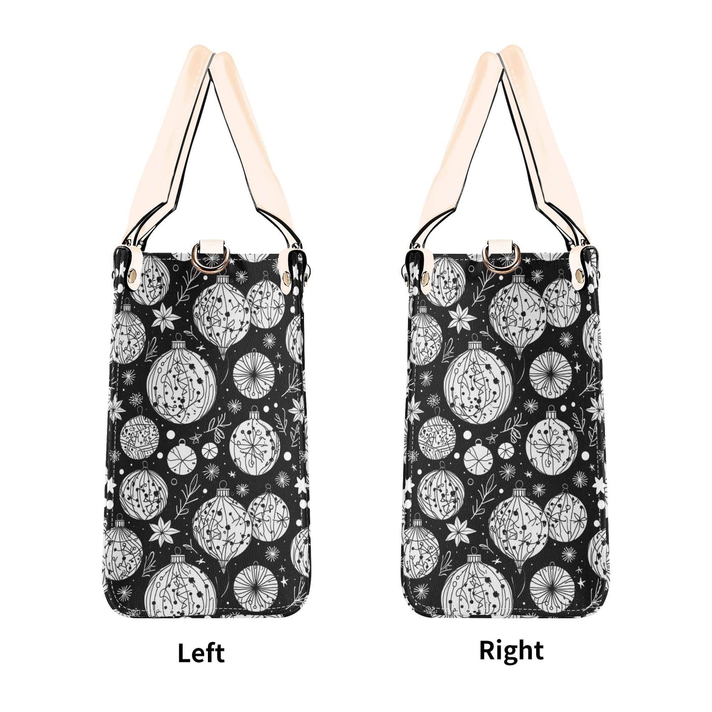 Black and White Ornament Luxury Women Leather Handbag - DeRose Seasonal