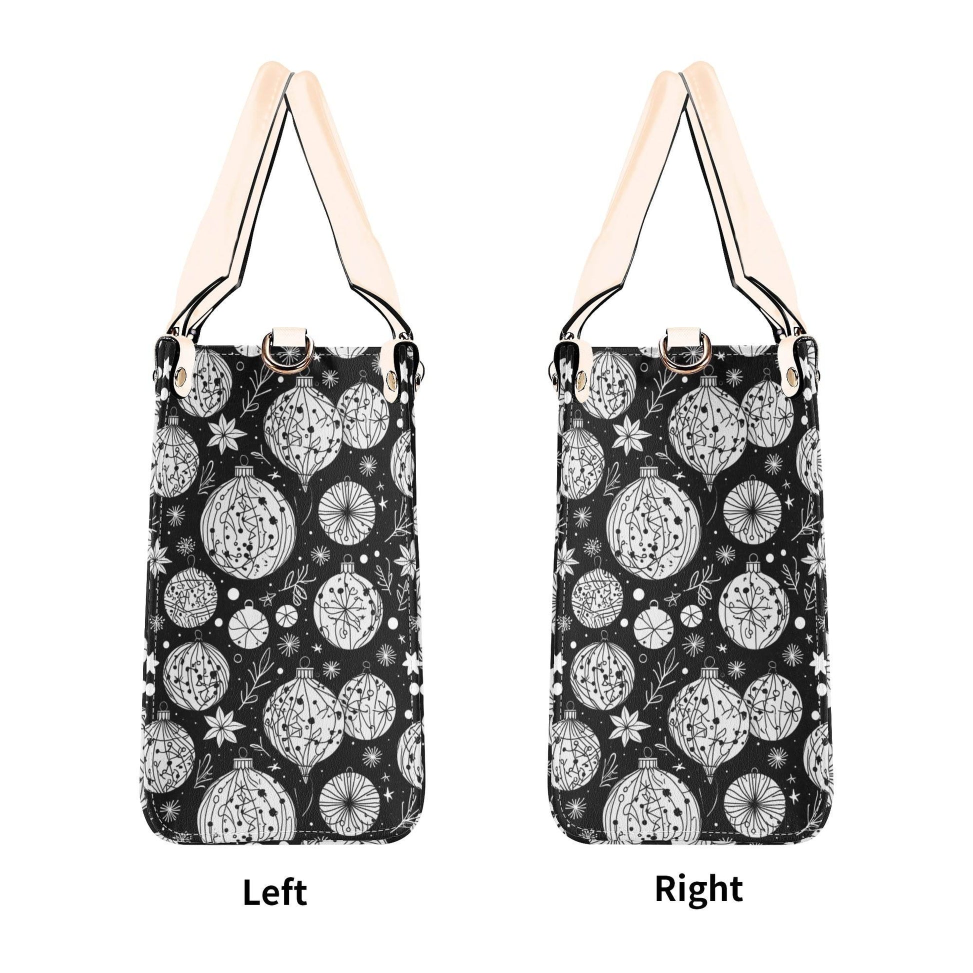Black and White Ornament Luxury Women Leather Handbag - DeRose Seasonal