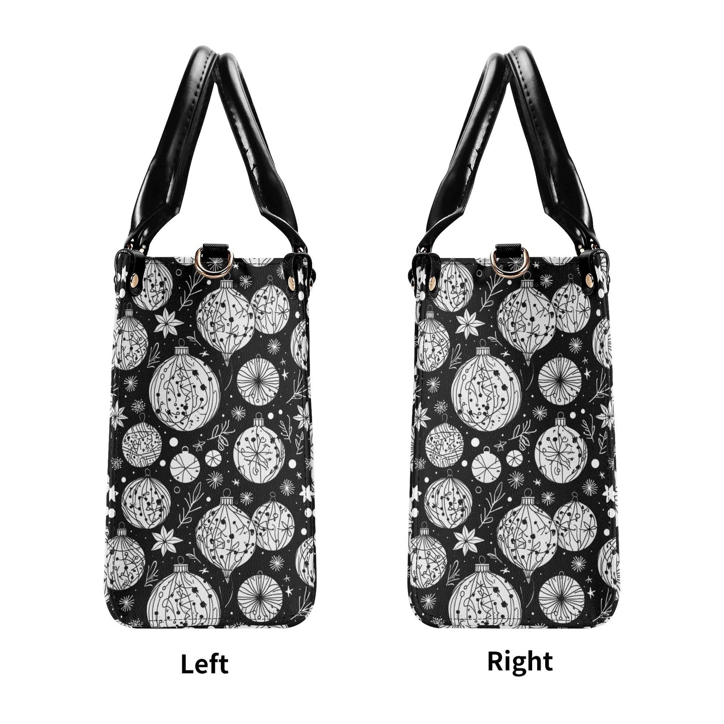 Black and White Ornament Luxury Women Leather Handbag - DeRose Seasonal