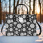 Black and White Ornament Luxury Women Leather Handbag - DeRose Seasonal