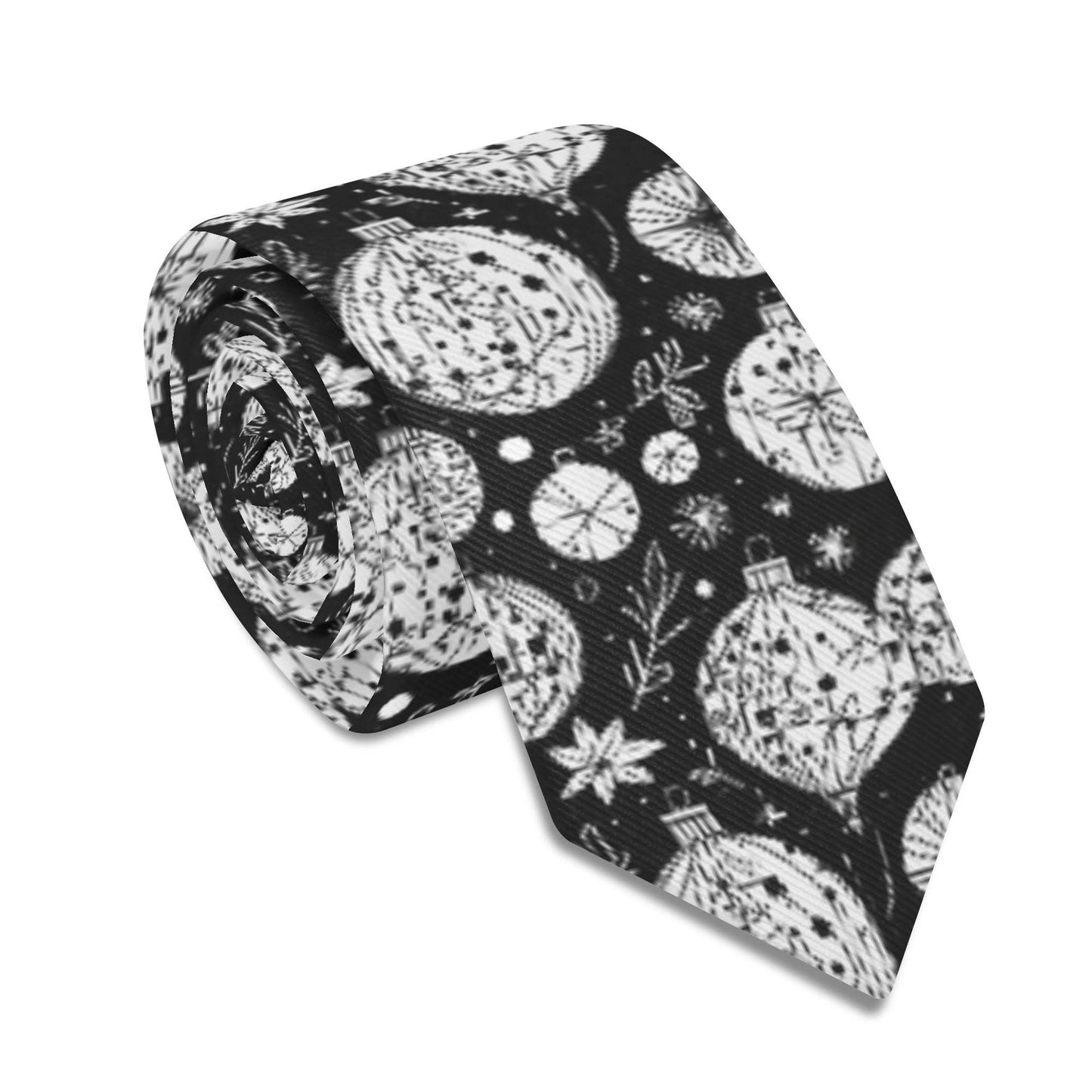 Black and White Ornament Necktie - DeRose Seasonal