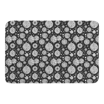 Black and White Ornament Plush Indoor Doormat - DeRose Seasonal