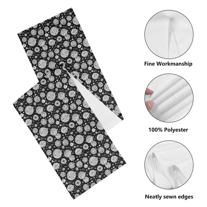 Black and White Ornament Polyester Table Runner - DeRose Seasonal