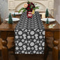 Black and White Ornament Polyester Table Runner - DeRose Seasonal