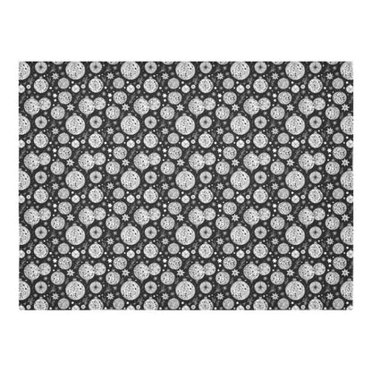 Black and White Ornament Polyester Tablecloth Polyester Tablecloth 70"x 52" DeRose Seasonal