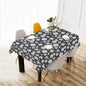 Black and White Ornament Polyester Tablecloth Polyester Tablecloth 70"x 52" DeRose Seasonal