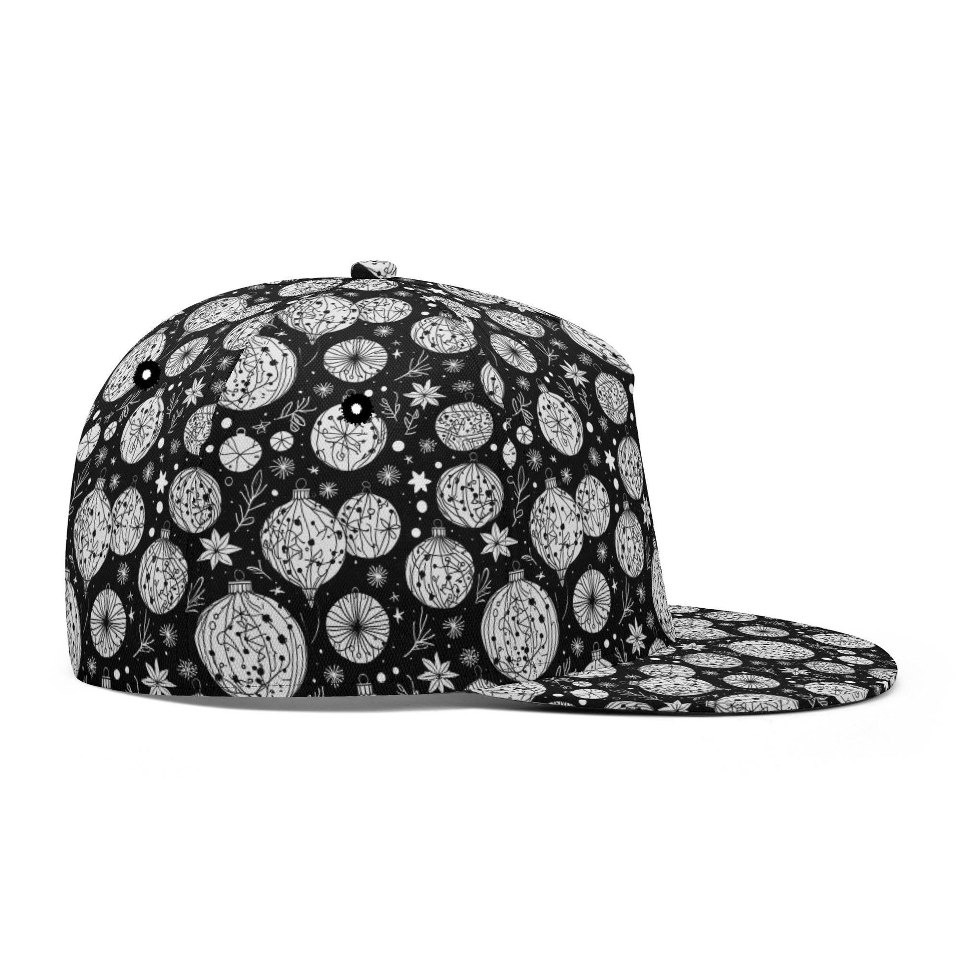 Black and White Ornament Unisex Classic Snapbacks - DeRose Seasonal