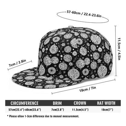Black and White Ornament Unisex Classic Snapbacks - DeRose Seasonal