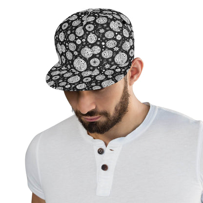 Black and White Ornament Unisex Classic Snapbacks - DeRose Seasonal