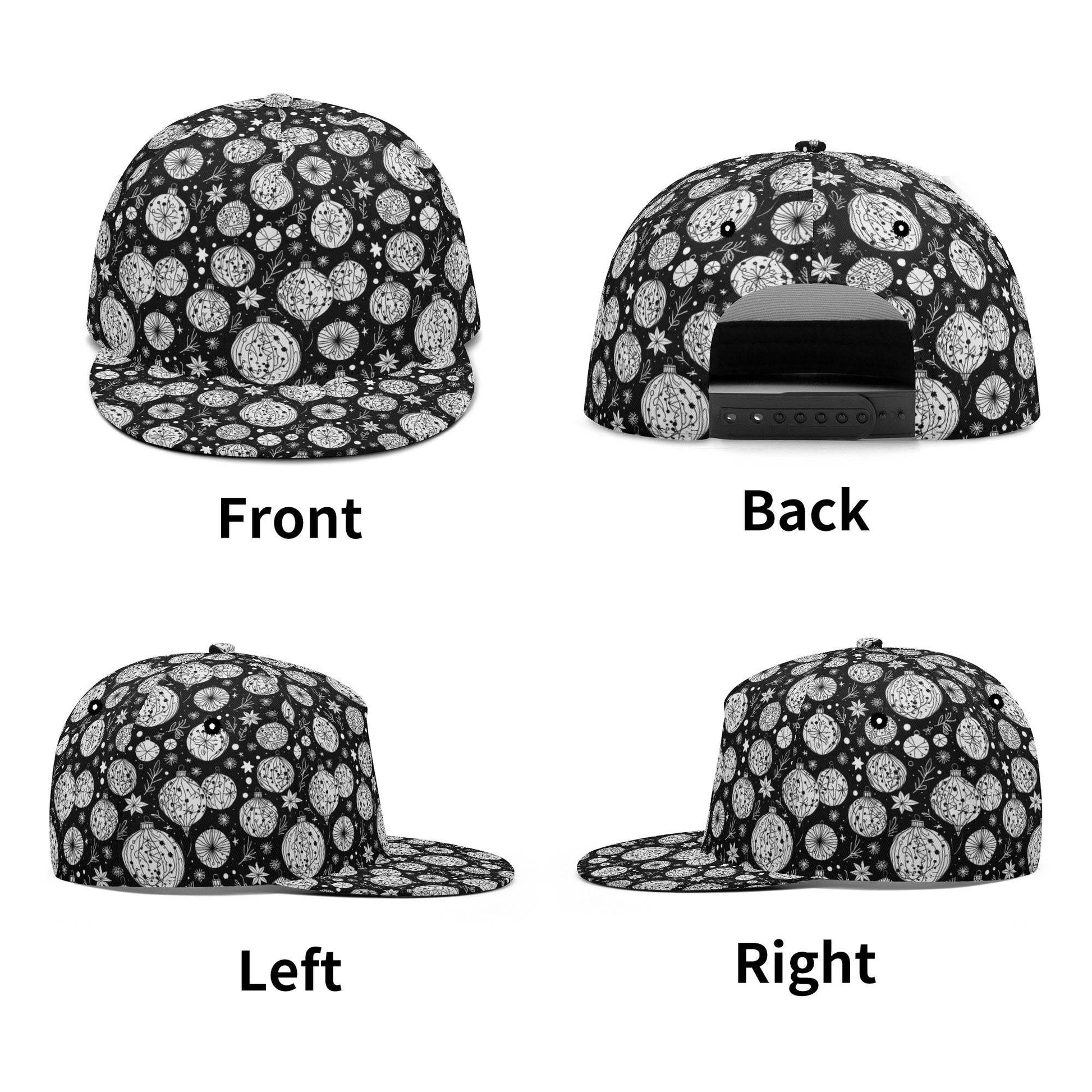 Black and White Ornament Unisex Classic Snapbacks - DeRose Seasonal