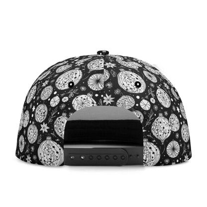Black and White Ornament Unisex Classic Snapbacks - DeRose Seasonal