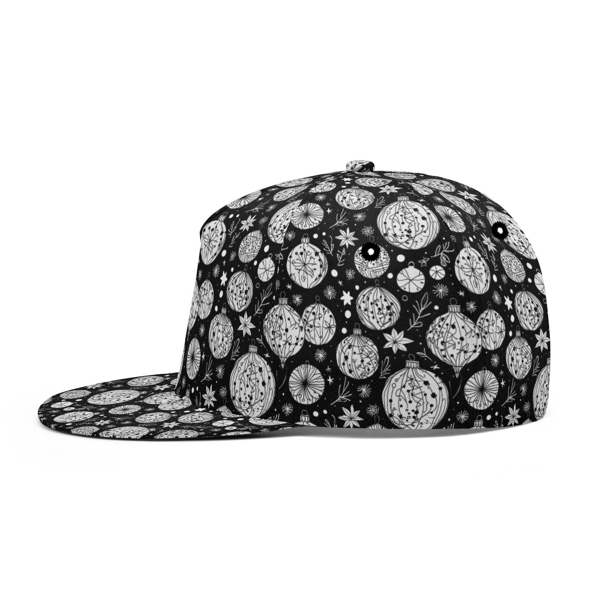 Black and White Ornament Unisex Classic Snapbacks - DeRose Seasonal
