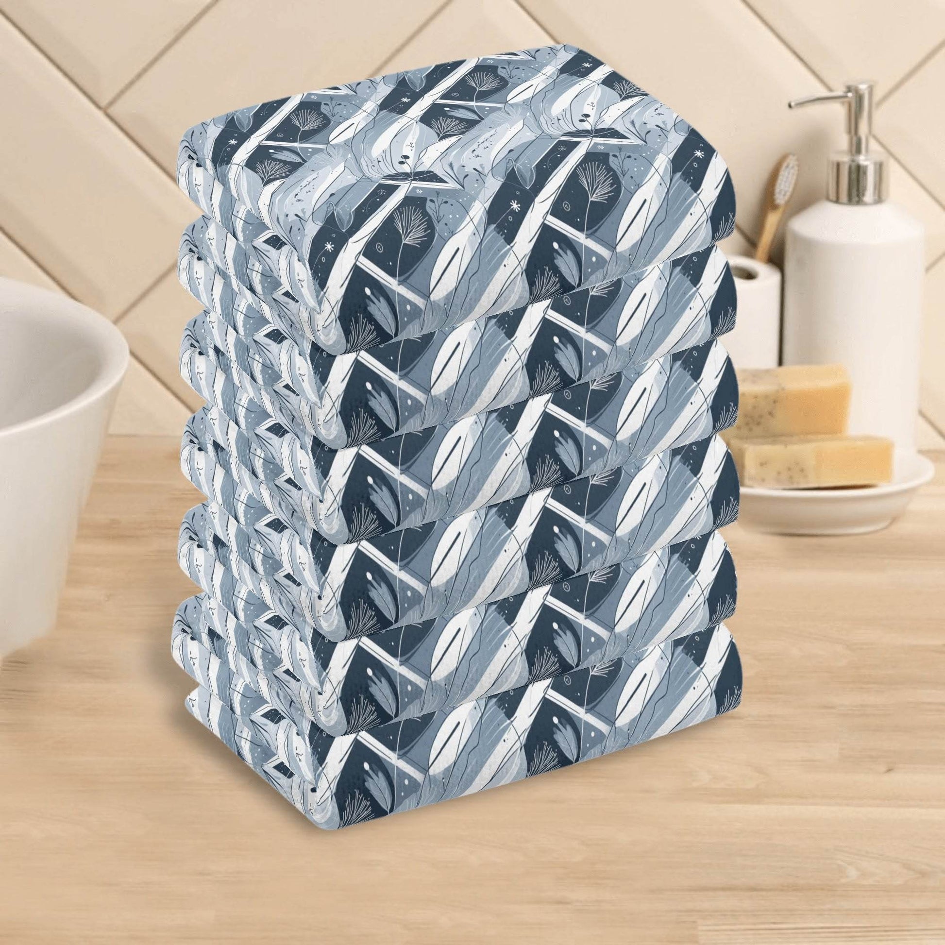 Blue Wind Hand Towels (6 Pcs) - DeRose Seasonal