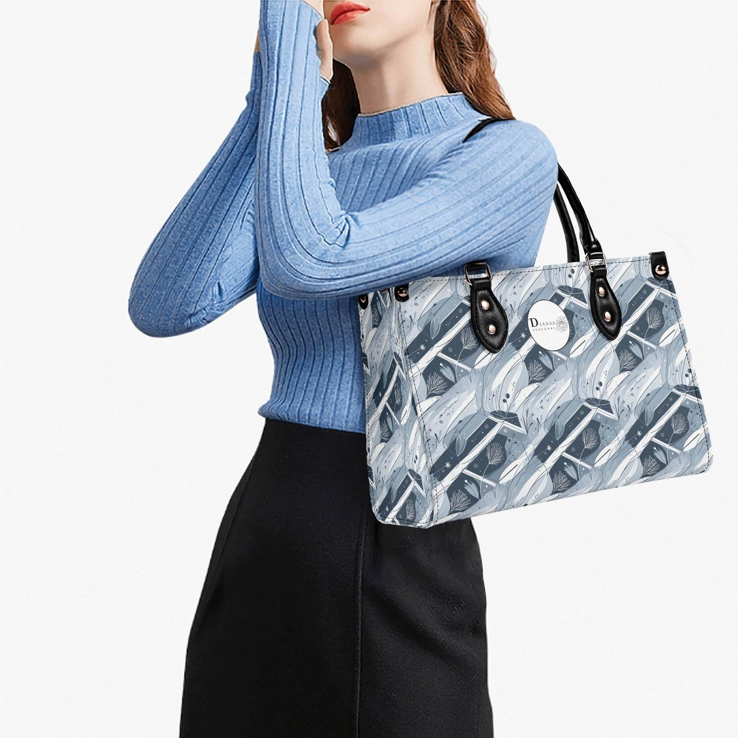 Blue Wind Luxury Women Leather Handbag (3 sizes) - DeRose Seasonal