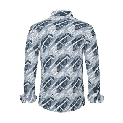 Blue Wind Men's Classic Long-Sleeved Button up Polyester Dress Shirt - DeRose Seasonal