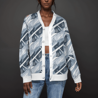 Blue Wind Women's Cardigan Button Sweater Custom Women's Cardigan - DeRose Seasonal
