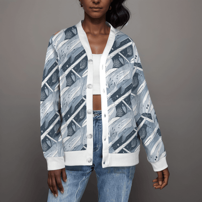 Blue Wind Women's Cardigan Button Sweater Custom Women's Cardigan - DeRose Seasonal