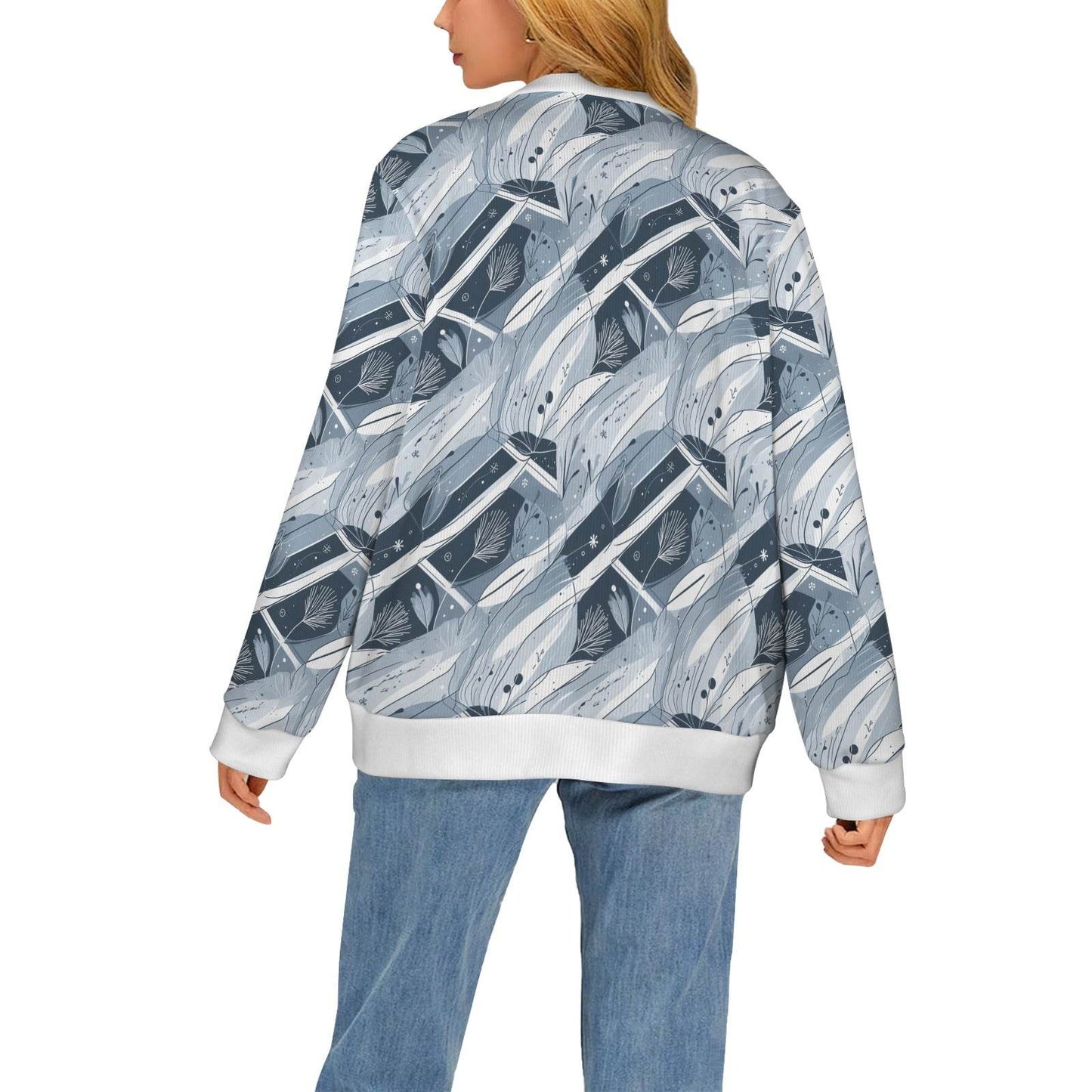 Blue Wind Women's Cardigan Button Sweater Custom Women's Cardigan - DeRose Seasonal