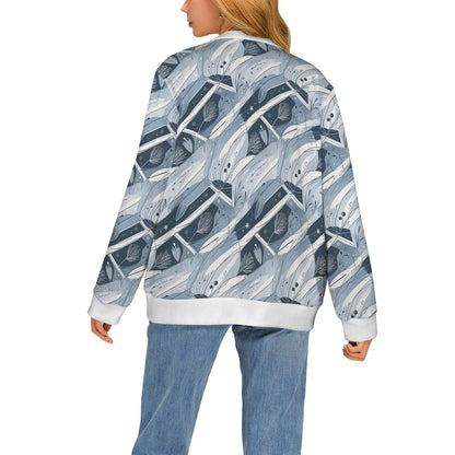 Blue Wind Women's Cardigan Button Sweater Custom Women's Cardigan - DeRose Seasonal