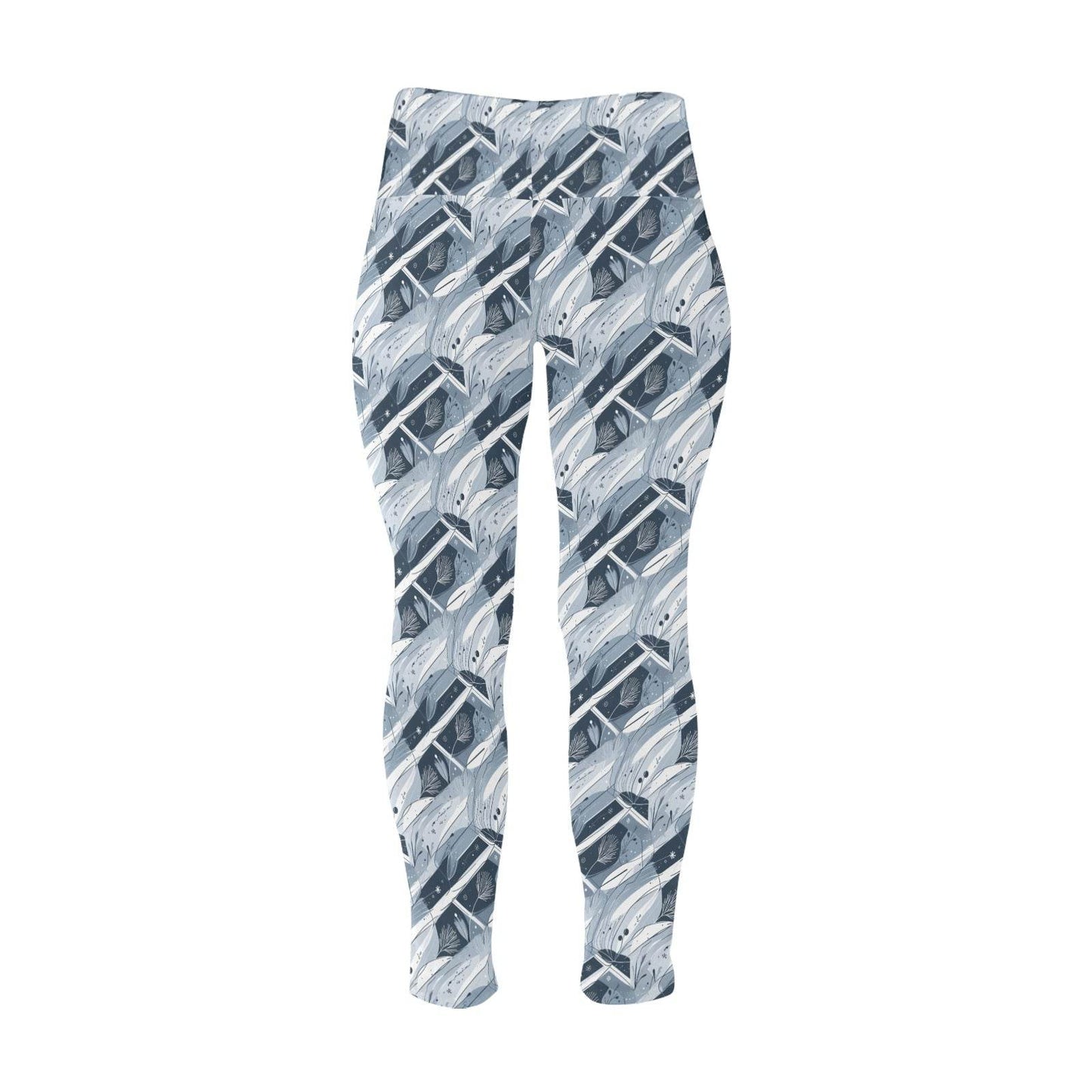 Blue Wind Women's Plus Size High Waited Leggings Women's High Waist Leggings(Plus Size)(ModelL45) - DeRose Seasonal