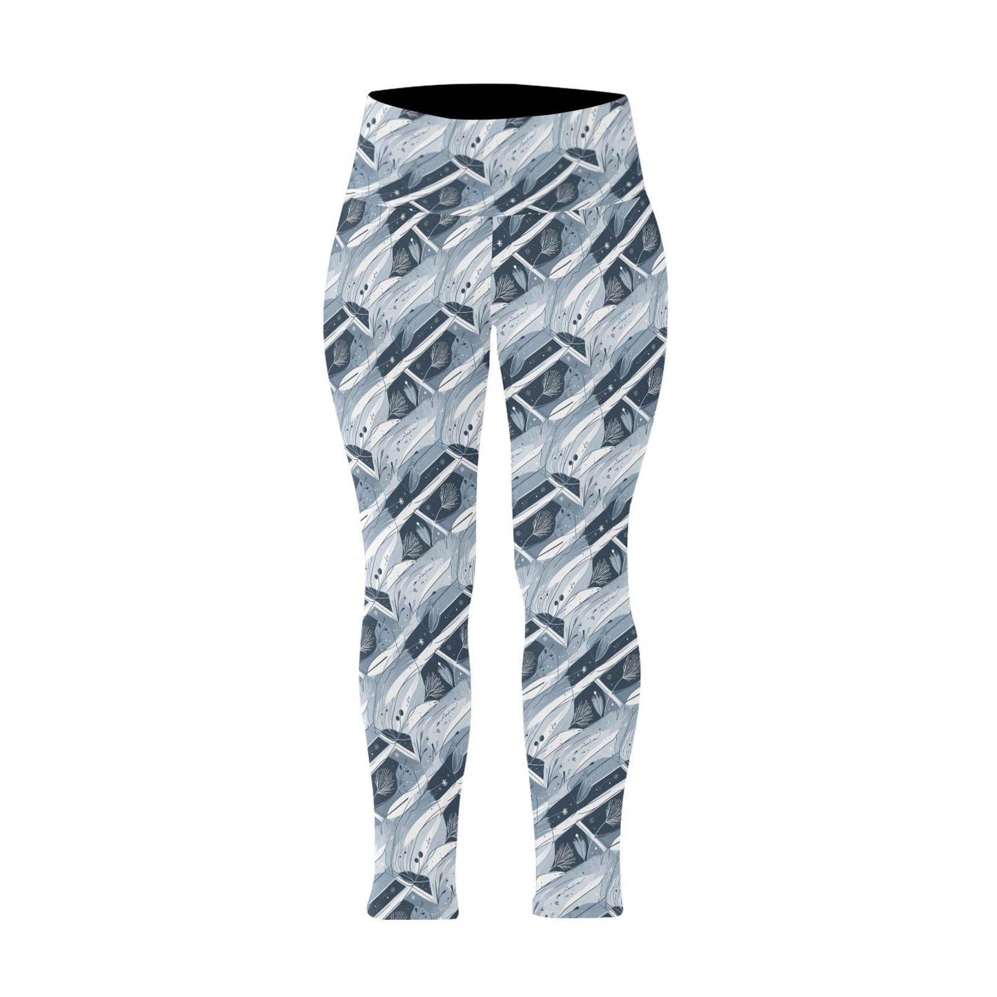 Blue Wind Women's Plus Size High Waited Leggings Women's High Waist Leggings(Plus Size)(ModelL45) - DeRose Seasonal