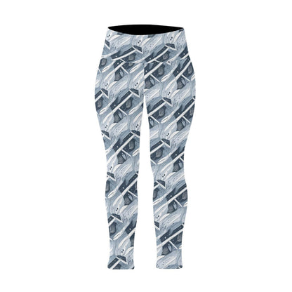Blue Wind Women's Plus Size High Waited Leggings Women's High Waist Leggings(Plus Size)(ModelL45) - DeRose Seasonal