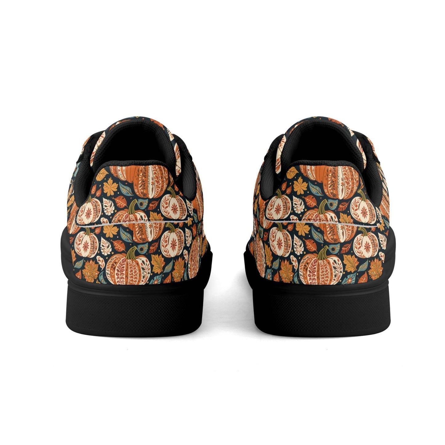 Blue leaf Pumpkin Adult Lightweight Brand Low Top Leather Shoes - DeRose Seasonal
