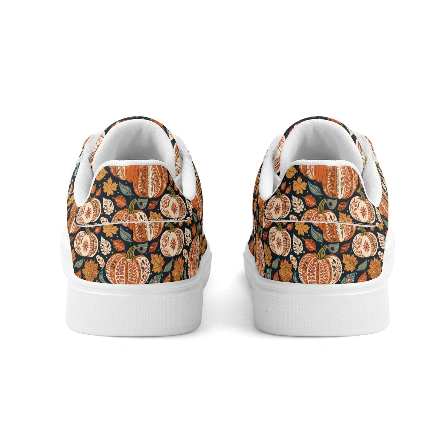 Blue leaf Pumpkin Adult Lightweight Brand Low Top Leather Shoes - DeRose Seasonal