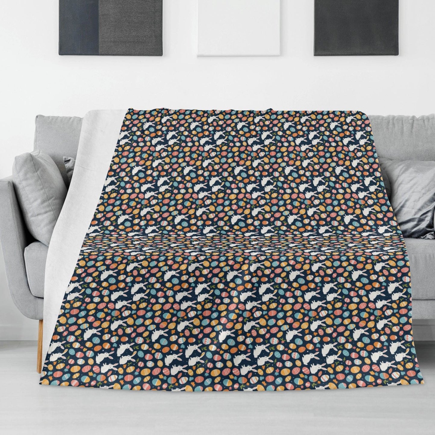 Bunny Eggs Flannel Breathable Blanket 4 Sizes - DeRose Seasonal