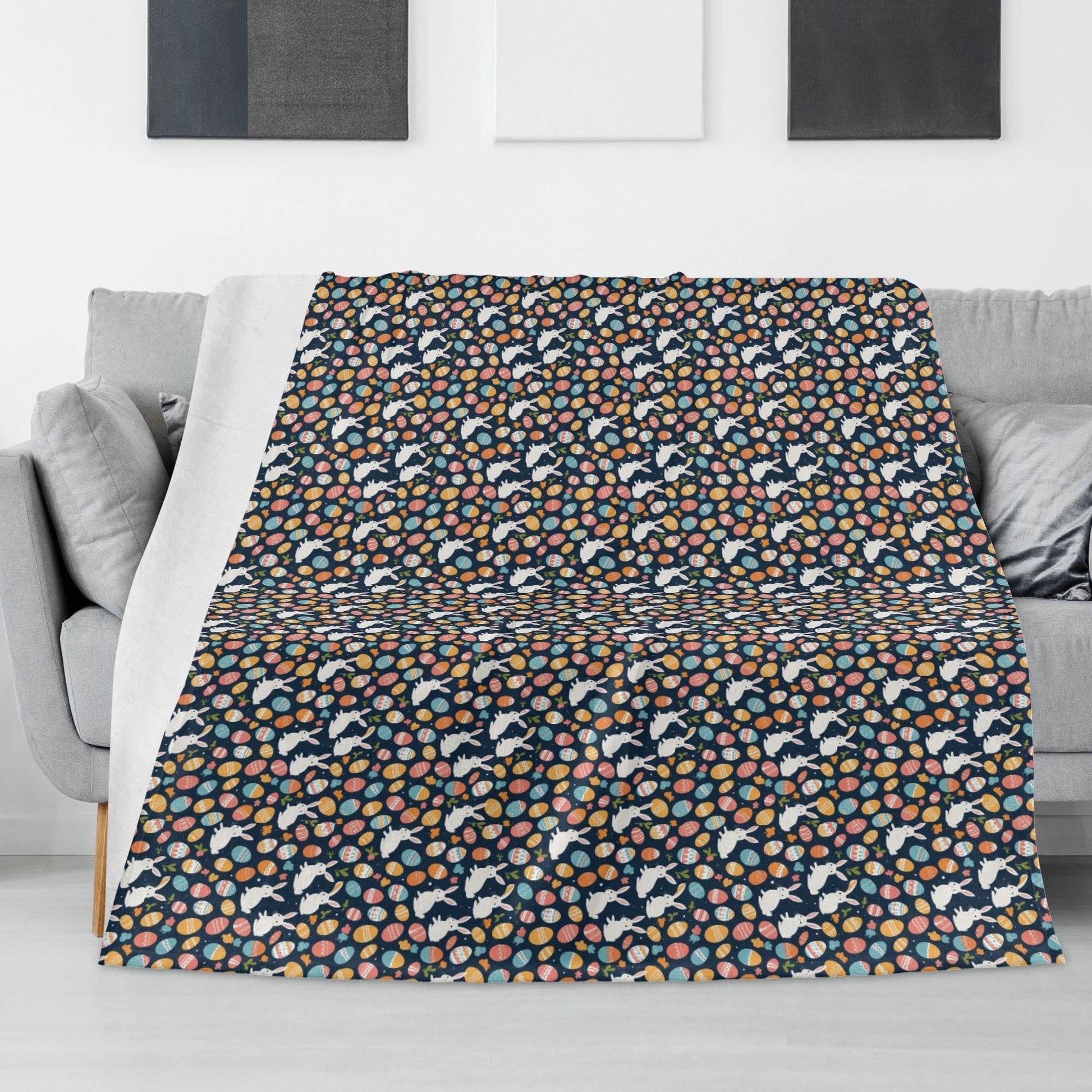 Bunny Eggs Flannel Breathable Blanket 4 Sizes - DeRose Seasonal