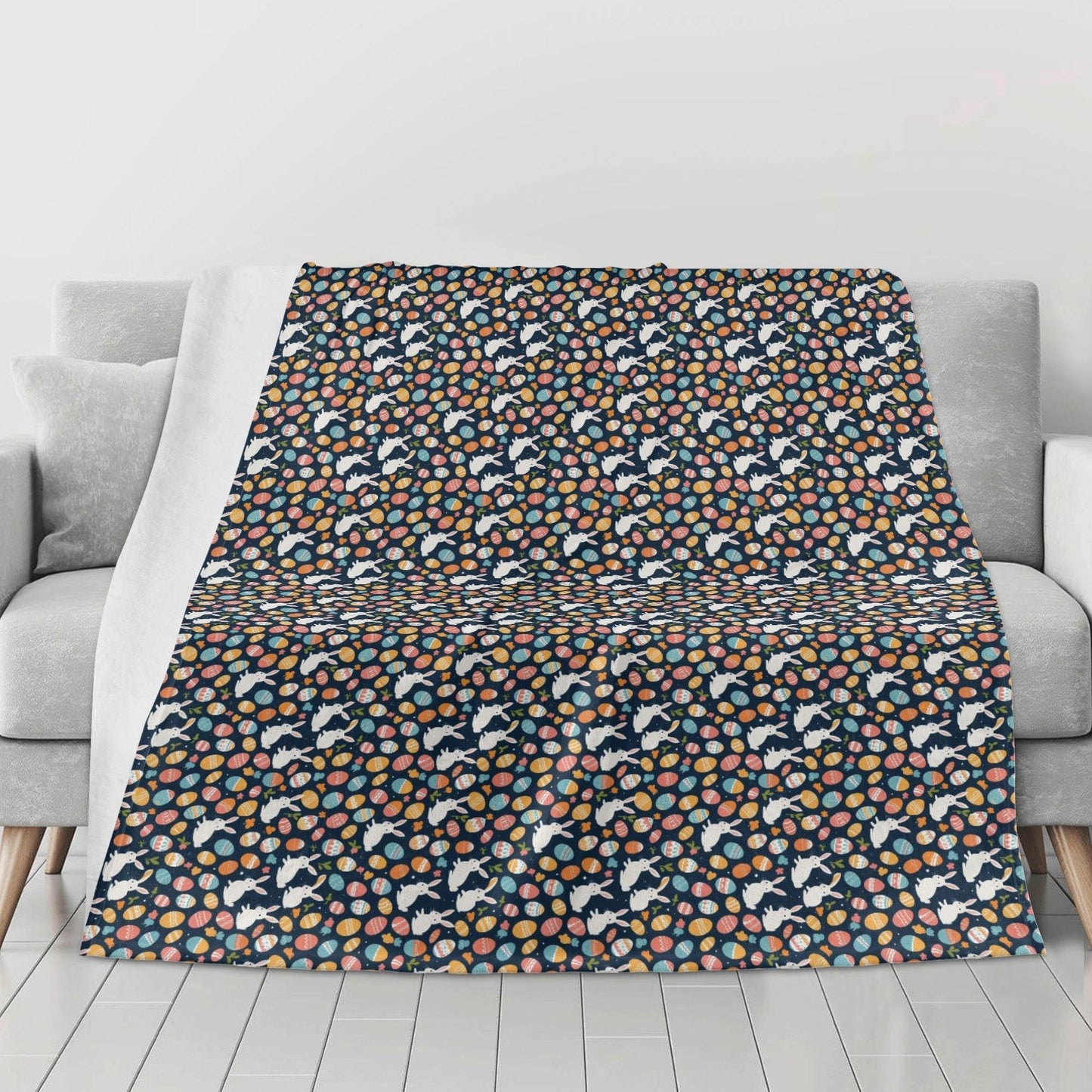 Bunny Eggs Flannel Breathable Blanket 4 Sizes - DeRose Seasonal