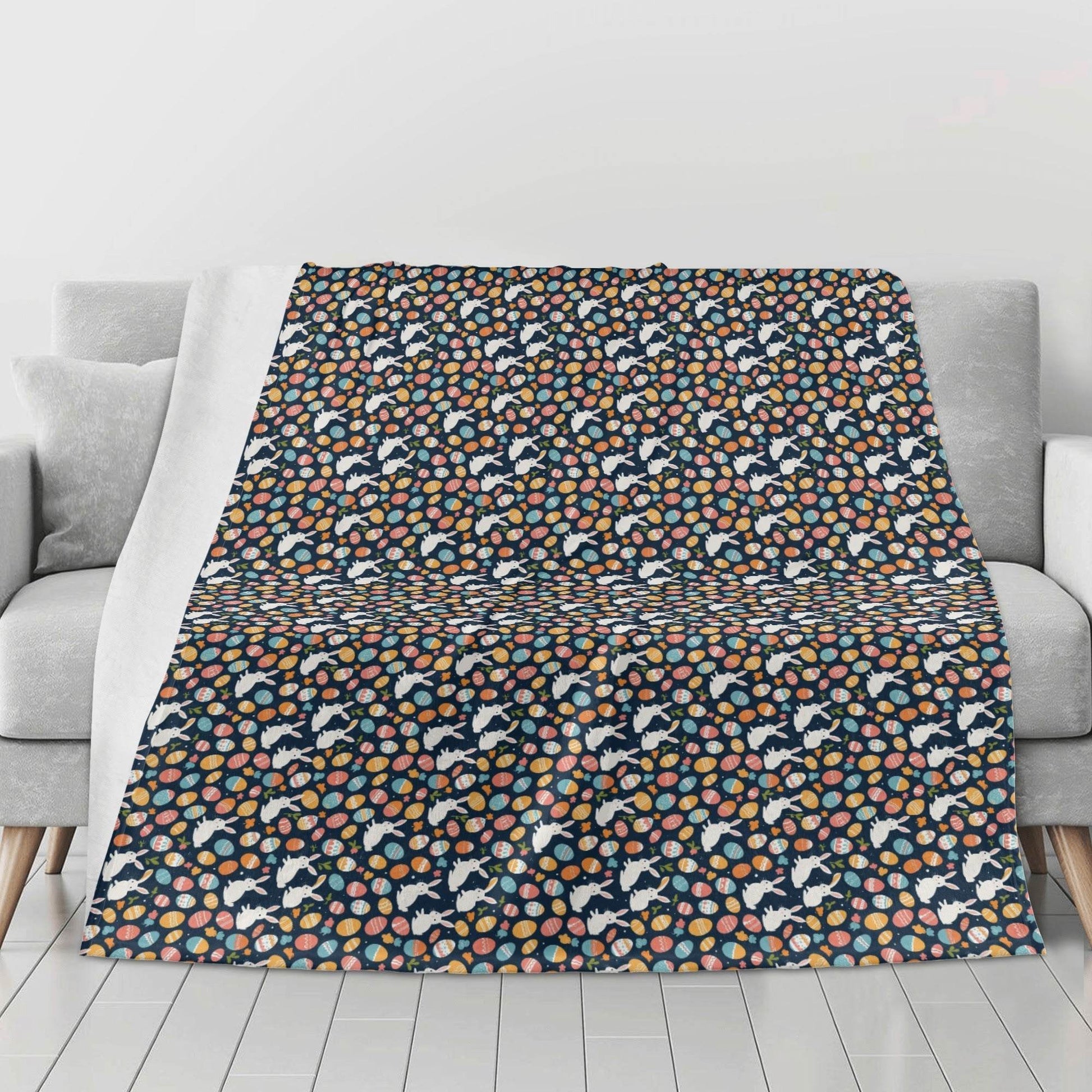 Bunny Eggs Flannel Breathable Blanket 4 Sizes - DeRose Seasonal