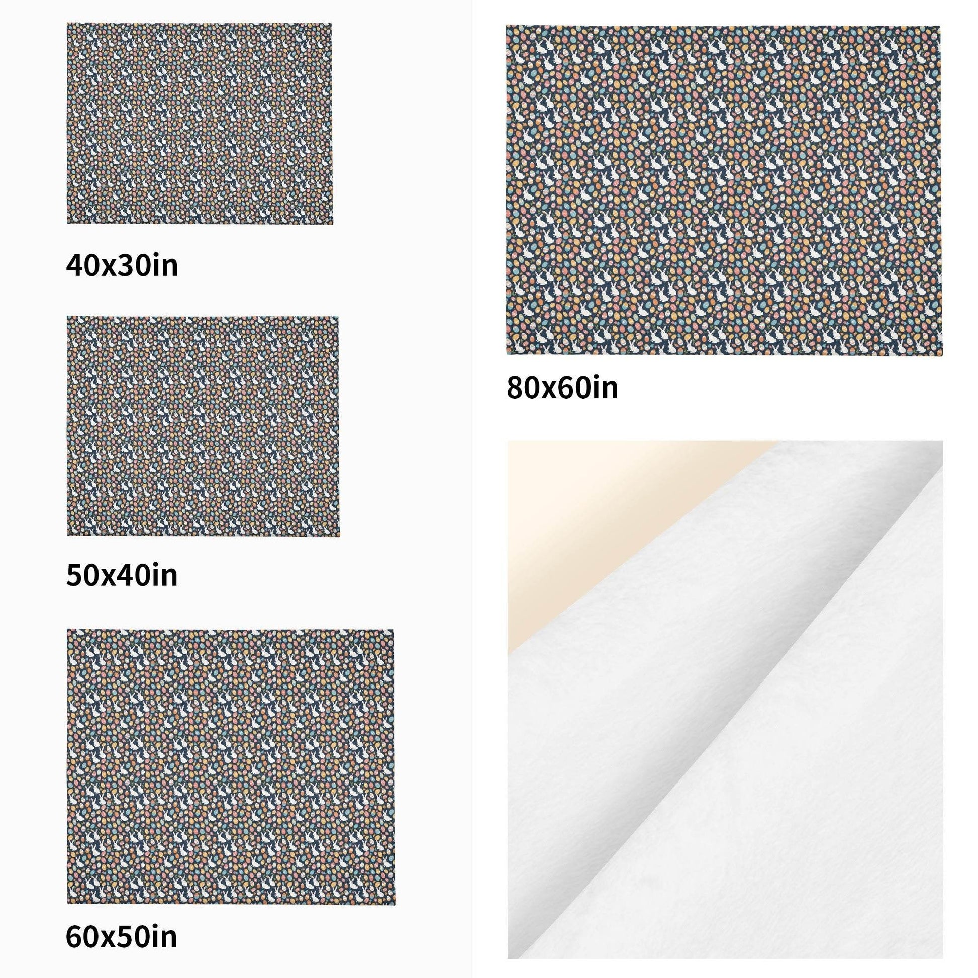 Bunny Eggs Flannel Breathable Blanket 4 Sizes - DeRose Seasonal