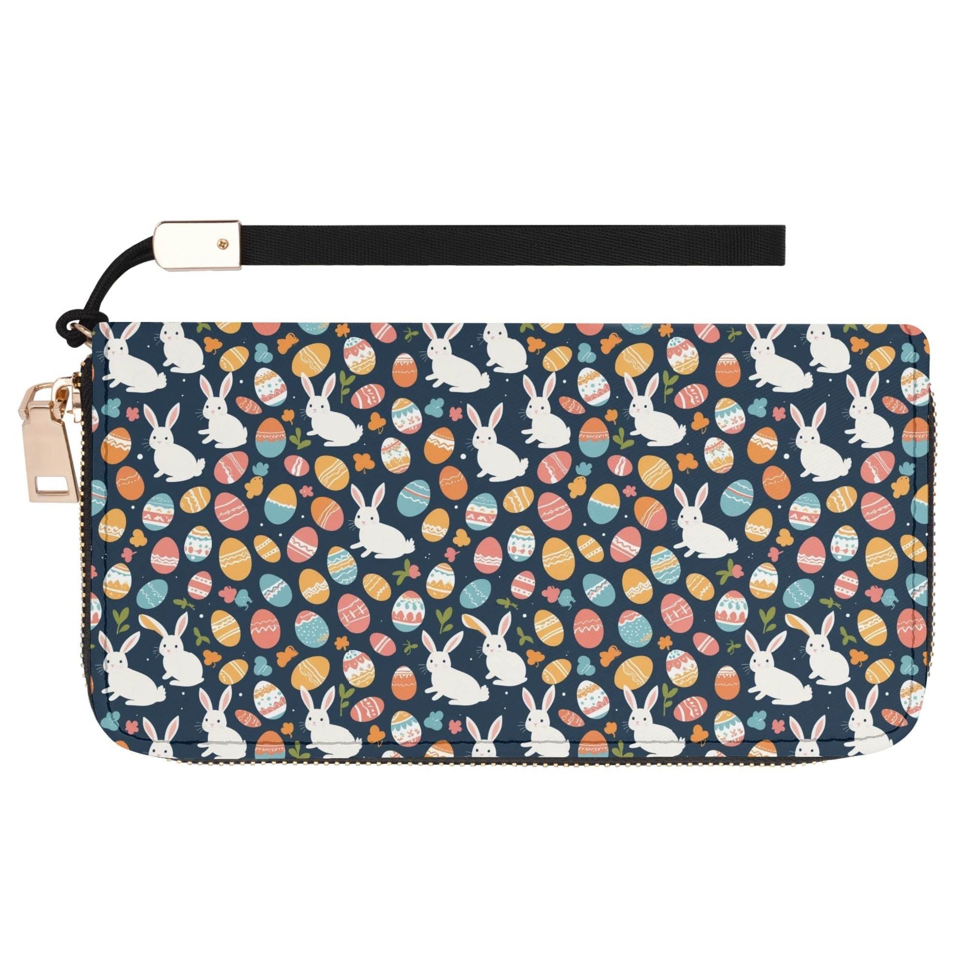 Bunny Eggs Leather Women's Zipper Wristlet Wallet - DeRose Seasonal