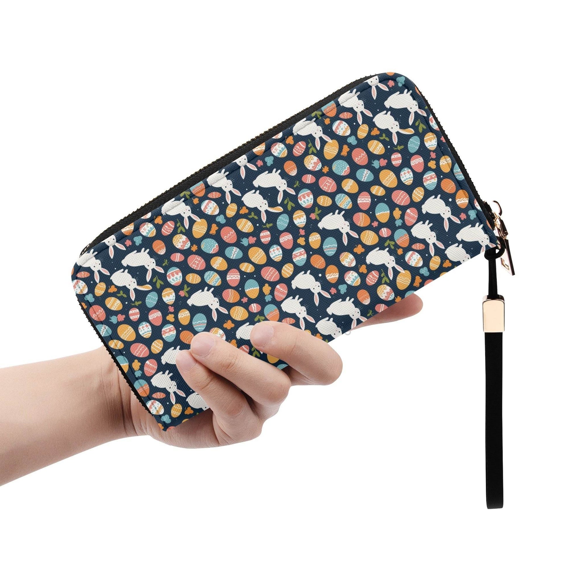 Bunny Eggs Leather Women's Zipper Wristlet Wallet - DeRose Seasonal