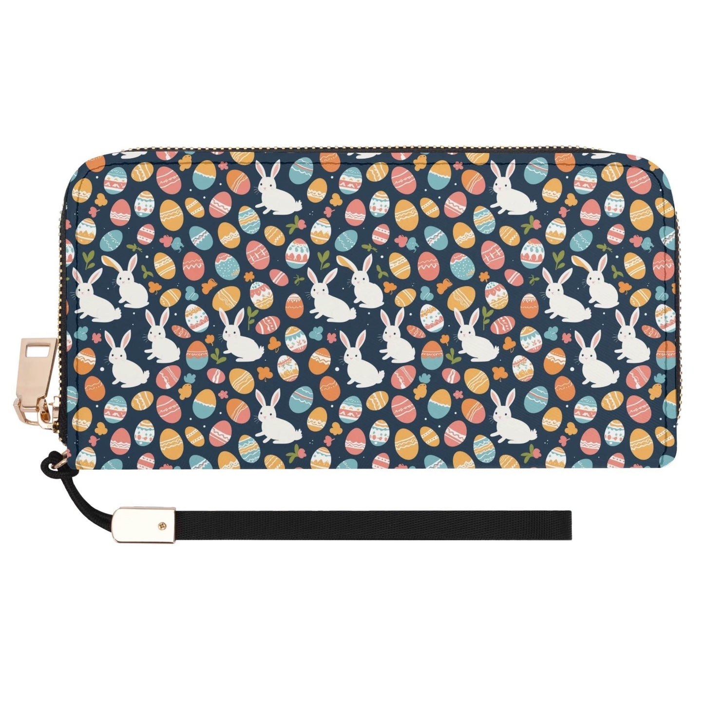 Bunny Eggs Leather Women's Zipper Wristlet Wallet - DeRose Seasonal