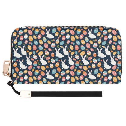 Bunny Eggs Leather Women's Zipper Wristlet Wallet - DeRose Seasonal