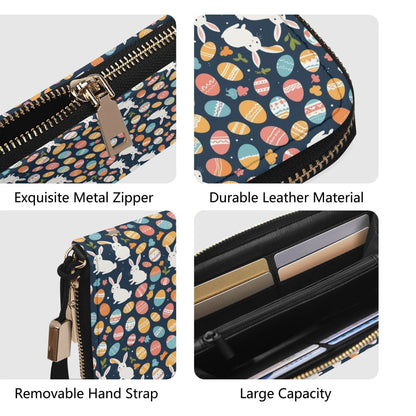 Bunny Eggs Leather Women's Zipper Wristlet Wallet - DeRose Seasonal