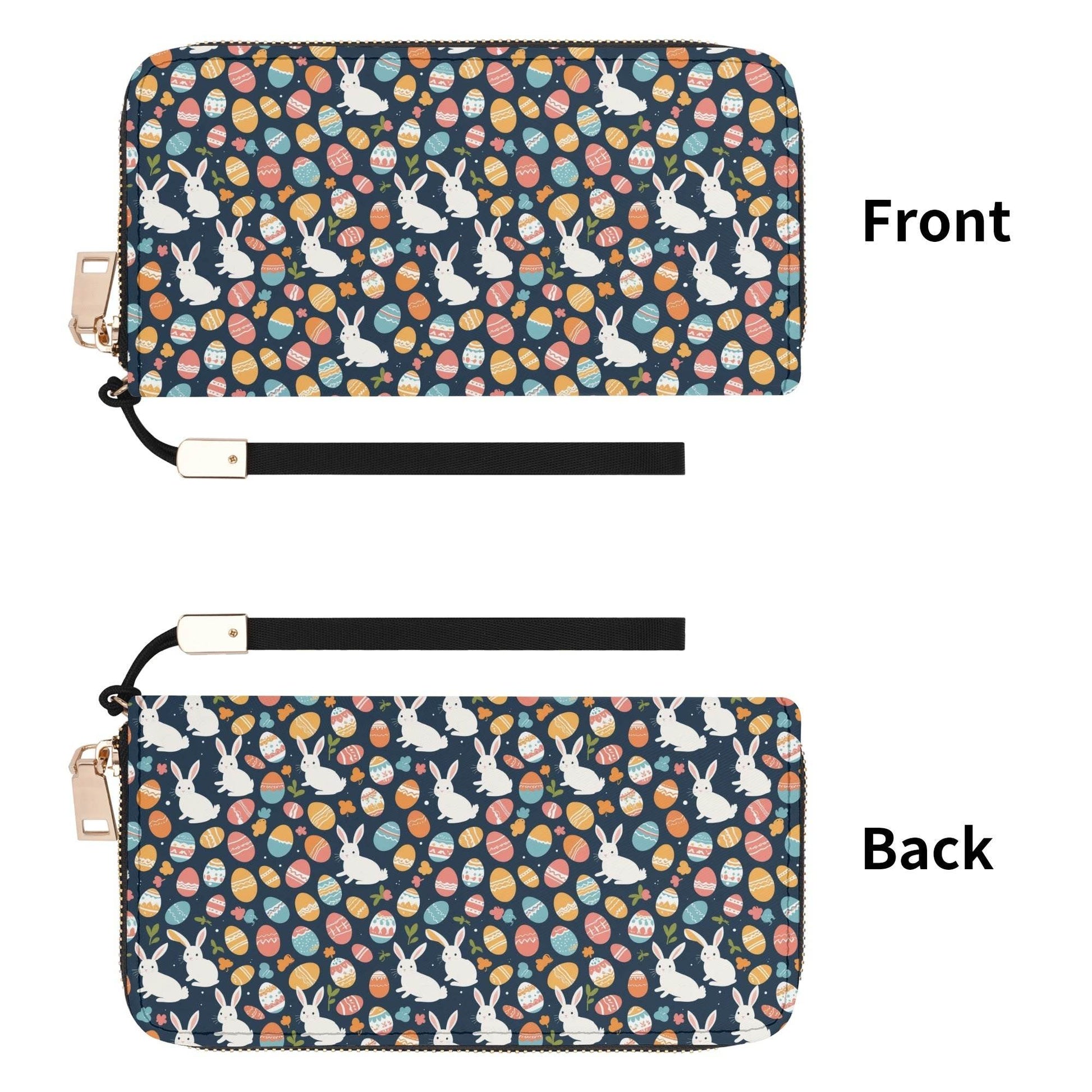 Bunny Eggs Leather Women's Zipper Wristlet Wallet - DeRose Seasonal