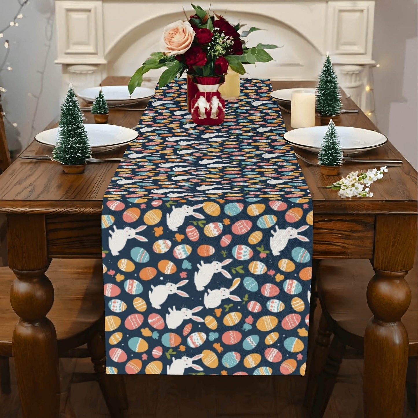 Bunny Eggs Polyester Table Runner - DeRose Seasonal