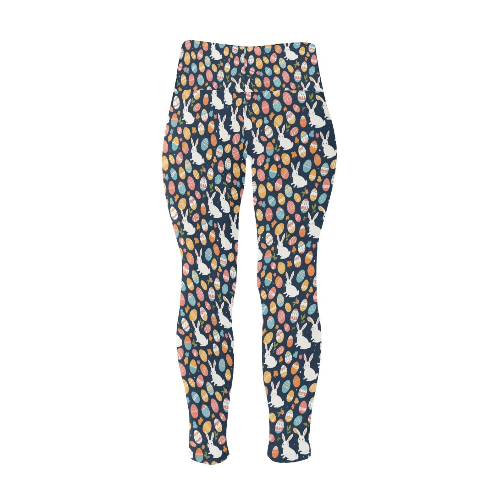 Bunny Eggs Women's Plus Size High Waited Leggings Women's High Waist Leggings(Plus Size)(ModelL45) - DeRose Seasonal