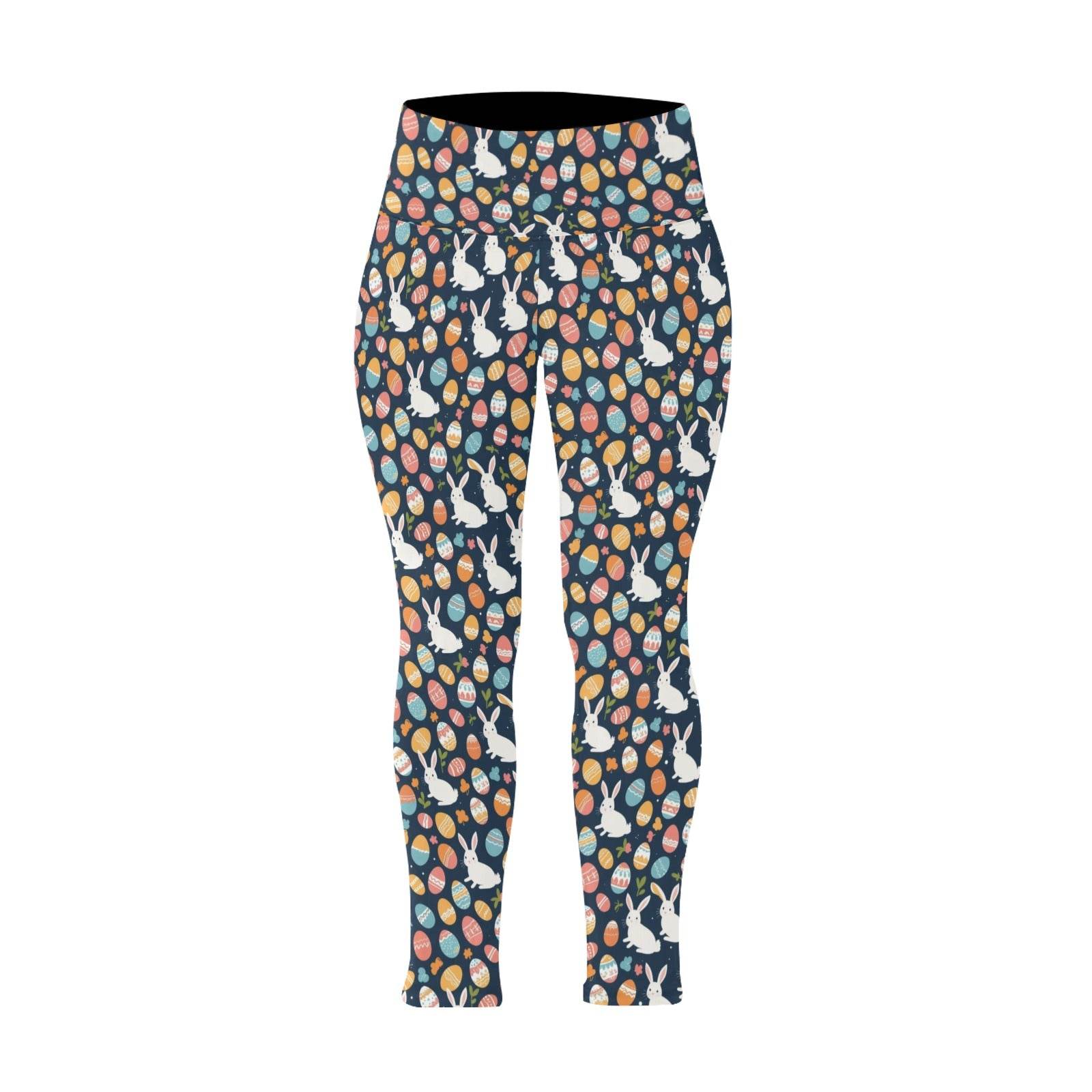 Bunny Eggs Women's Plus Size High Waited Leggings Women's High Waist Leggings(Plus Size)(ModelL45) - DeRose Seasonal