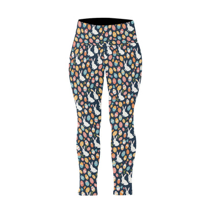 Bunny Eggs Women's Plus Size High Waited Leggings Women's High Waist Leggings(Plus Size)(ModelL45) - DeRose Seasonal
