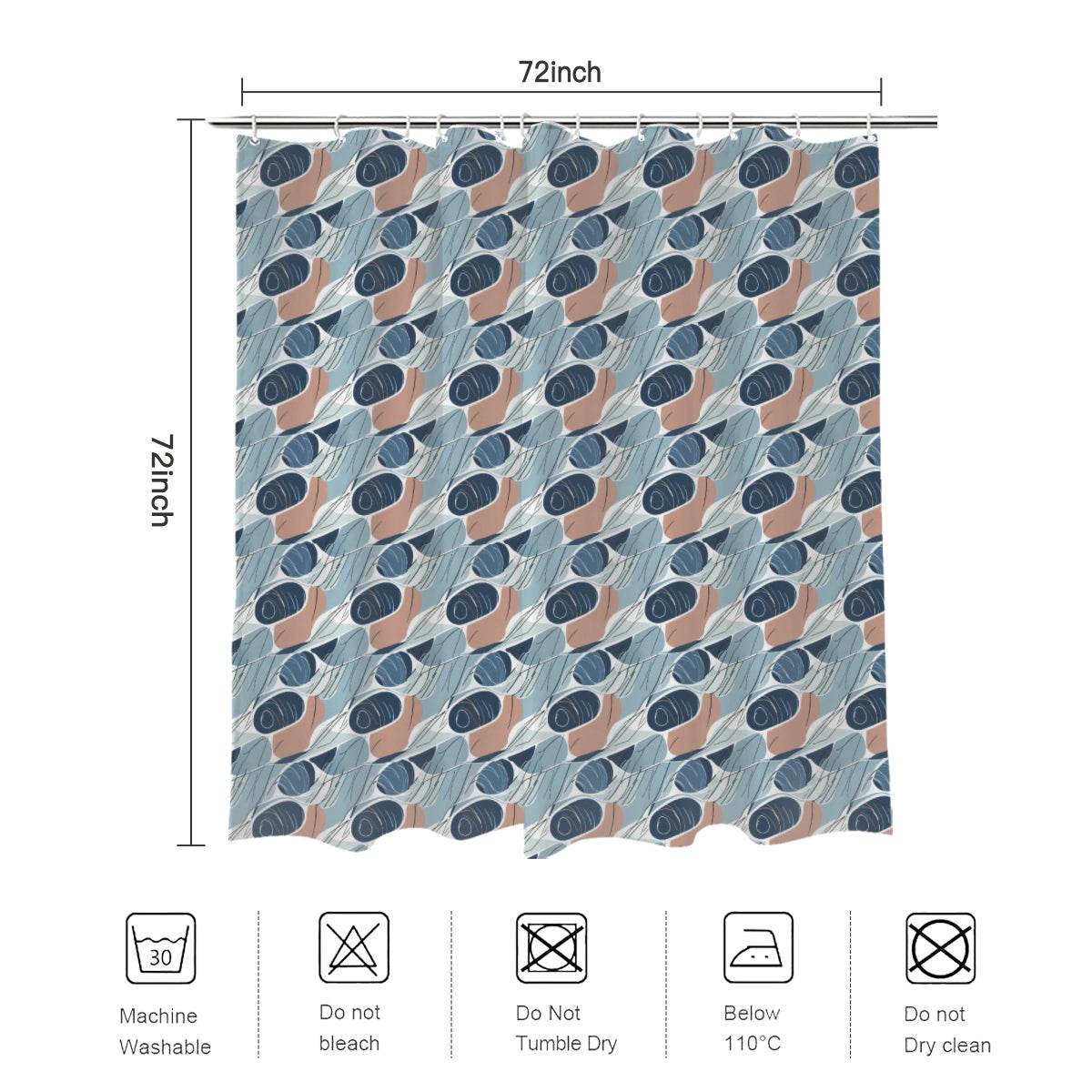 Cool Touch Bathroom Four-Piece Set(Shower Curtain + Toilet Cover Mat + Toilet Foot Mat + Floor Mat)| Polyester - DeRose Seasonal