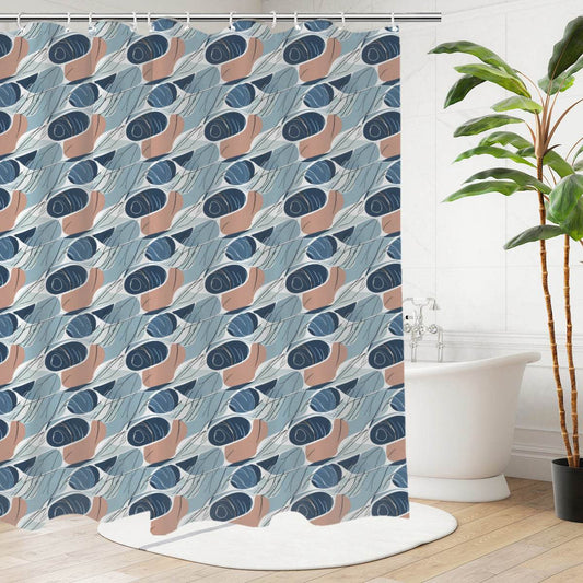 Cool Touch Bathroom Four-Piece Set(Shower Curtain + Toilet Cover Mat + Toilet Foot Mat + Floor Mat)| Polyester - DeRose Seasonal