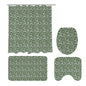 Clovers Bathroom Four-Piece Set(Shower Curtain + Toilet Cover Mat + Toilet Foot Mat + Floor Mat)| Polyester - DeRose Seasonal