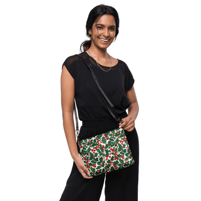 Christmas Holly Faux Leather Crossbody bag - DeRose Seasonal